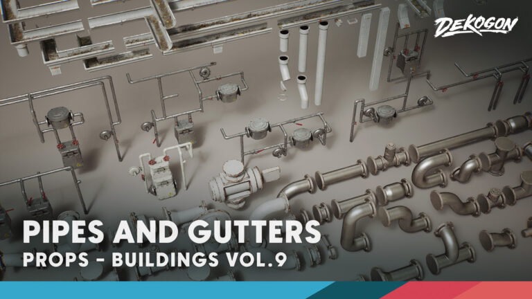 Buildings VOL.9 – Modular Pipes & Gutters (Nanite & Low Poly) download