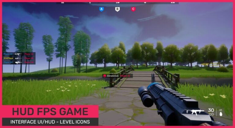FPS interface UI/HUD – Killfeed/Compass – Ready to play download