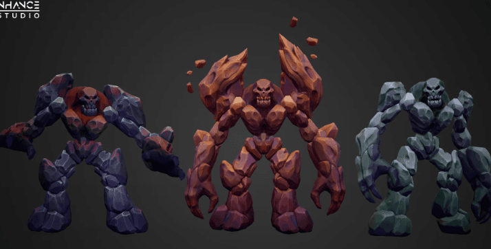 Modular Stylized Fantasy Rock Golem download
