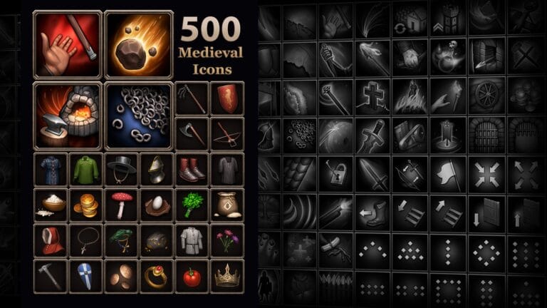 500 Medieval icons download