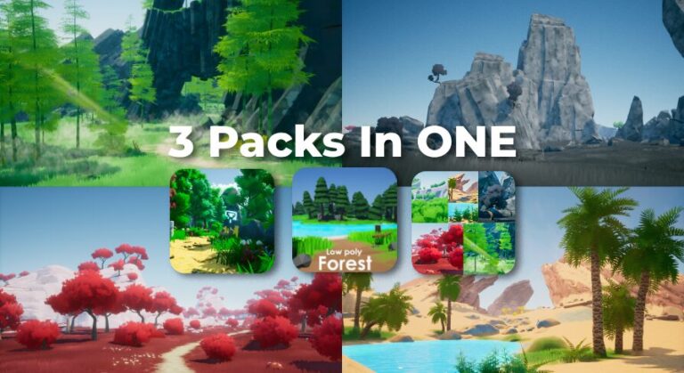 Stylized Landscape 5 Biomes + Stylized + Low poly forest : Orasot Bundle download
