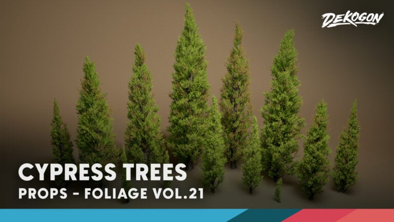 Foliage VOL.21 – Cypress Trees ( Low Poly) download