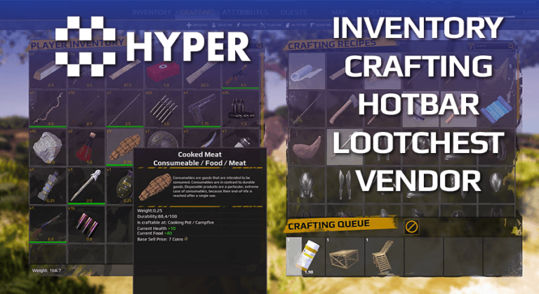 Hyper Inventory, Crafting, Hotbar, Lootchest & Vendor System V4 download