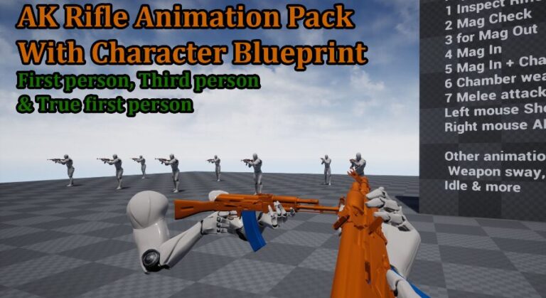 AK Rifle Character Animation Pack First & Third Person download