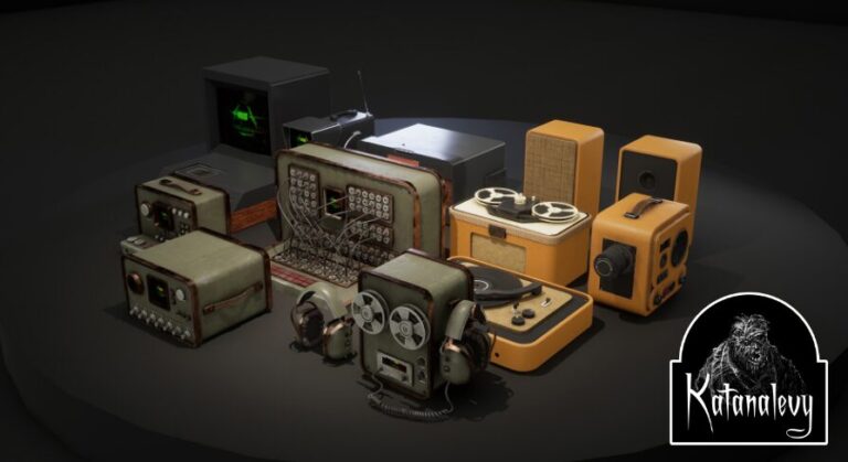 15 Retro Tech Props with Hologram Material download