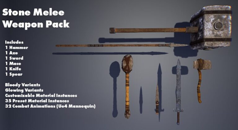 Crafting Stone Weapon Melee Pack download