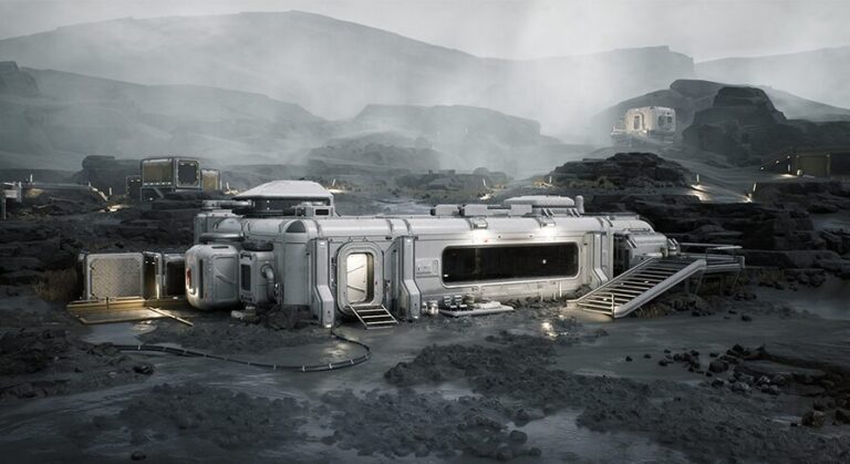 Modular Sci-Fi Indoor/Outdoor environment pack – Rocky Swampy Planet download