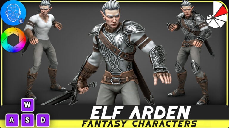 Elf Arden – Stylized Medieval Elven Warrior – Animated RPG Character Hero – #56 download