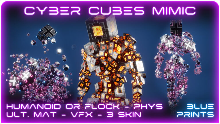 Cyber Cubes: Mimic v2.0 a Humanoid flock of cubic robot drones with ult material download