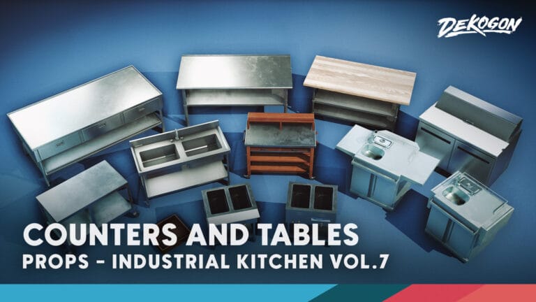 Kitchen/Restaurant Props VOL.7 – Industrial Counters / Tables download