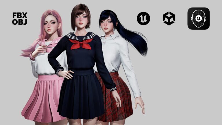 Customizable School Girls download