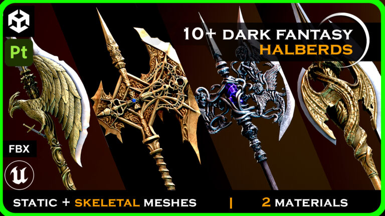 10+ Dark Fantasy Halberd – Polearm – Two-handed halberd download