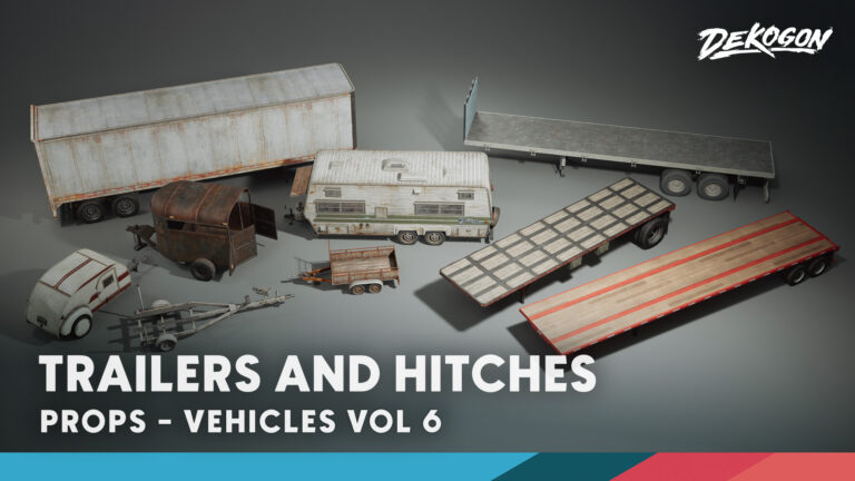 Vehicles VOL.6 – Hitches & Trailers (Low Poly) download