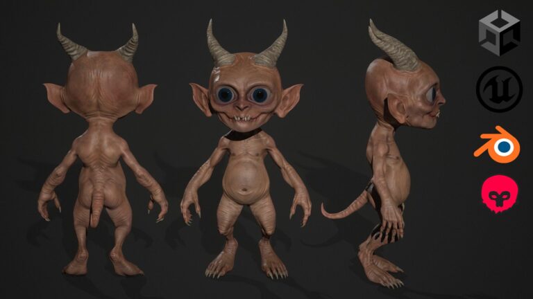 Game Ready Rigged Demon Character download
