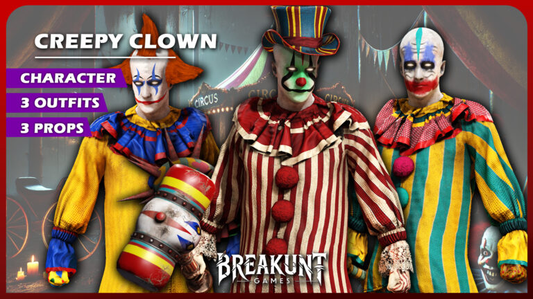 Creepy clown (3 outfits + 3 assets) download