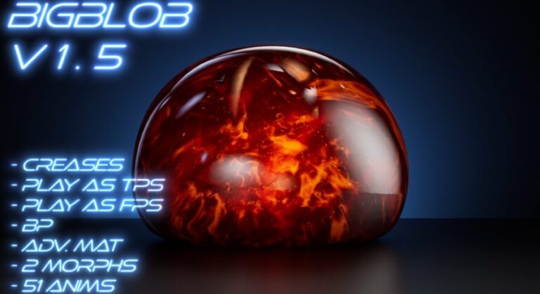 BigBlob the Slime, physical and soft body slime creature with blueprint and mat download