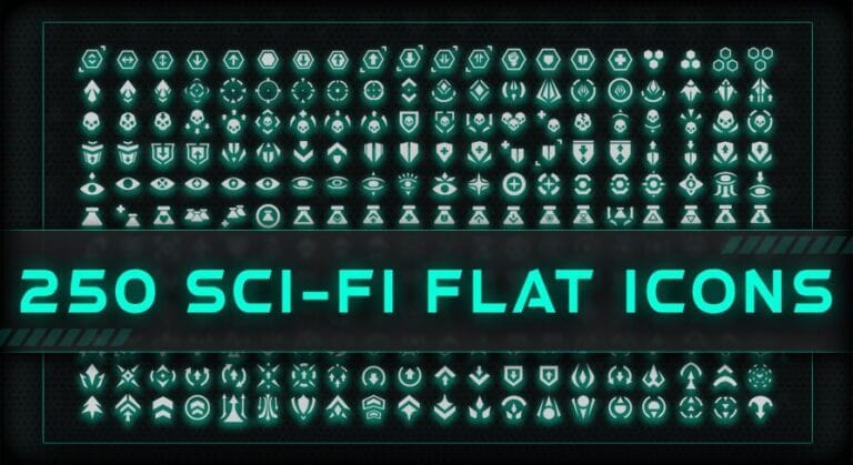 250 Sci-fi Flat Icons download