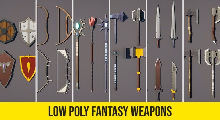 Low Poly RPG Fantasy Weapons download