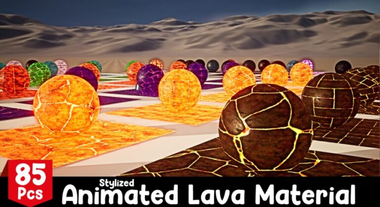Stylized Animated Lava Material Pack 85 Pcs download