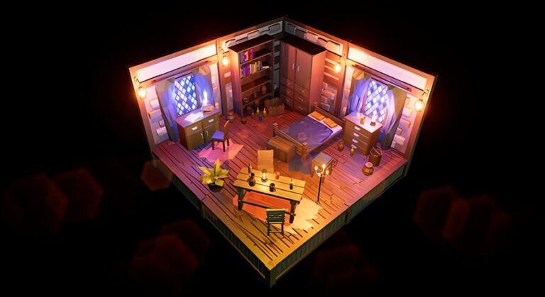 Low Poly Medieval Interior and Constructions download