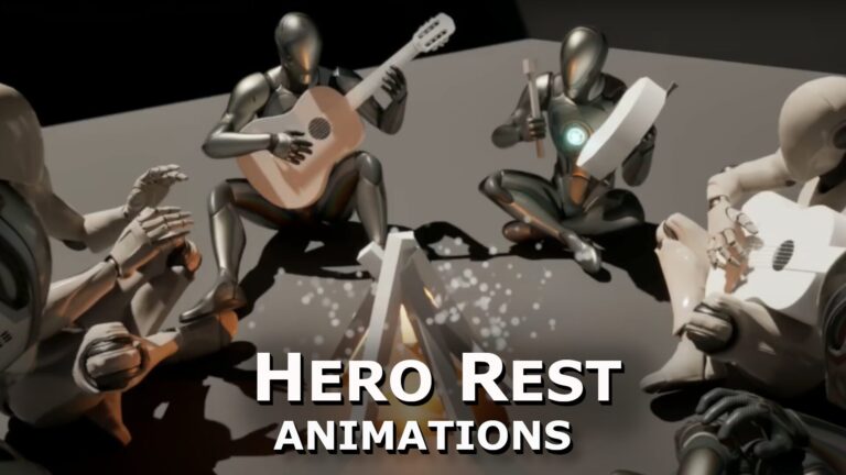 Hero Sitting & Sleeping | Animations download