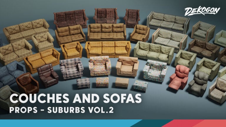 Suburbs VOL.2 – Couches and Sofas (Nanite and Low Poly) download