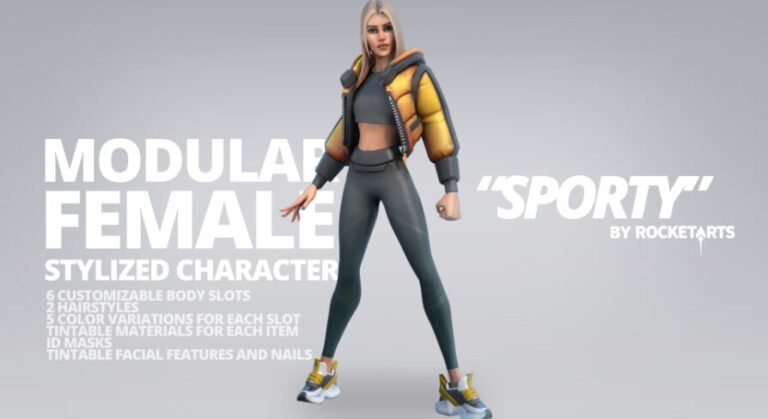 Stylized Modular Female Character: Sporty download