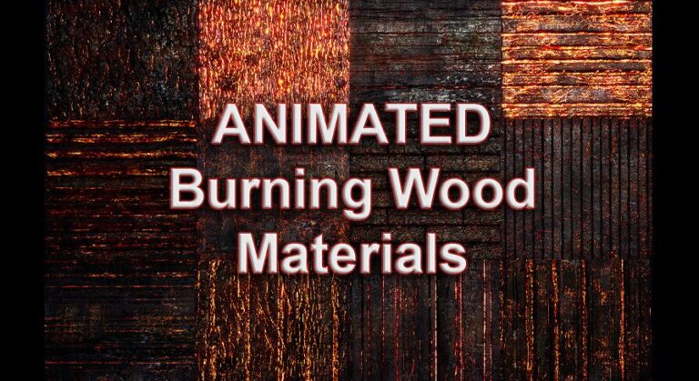 12 Burning Wood Materials Animated download