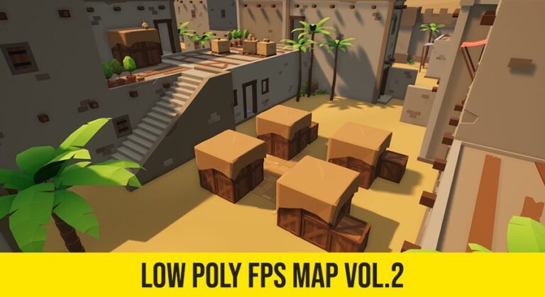 Low Poly FPS Map Vol.2 – Shooter Desert City Map download
