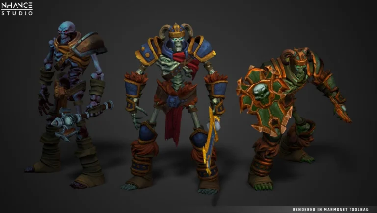 Modular Fantasy Stylized Skeleton Warrior Hero download