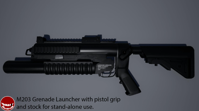 Animated FPS M203 Grenade Launcher with VFX-SFX and Bonus Attachments download